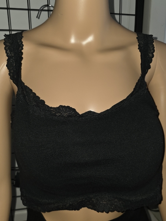PINK Victoria's Secret Other - PINK Victoria's Secret Black Lace-Trim Bralette Tank